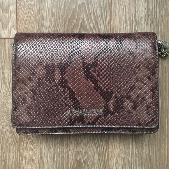Michael Kors snakeskin effect chain crossbody bag - Picture 1 of 7